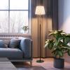 imageGLOBE Novogratz x SoHo 62quot Floor Lamp Matte Brass White Linen Shade67775Ren