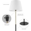 imageGLOBE Novogratz x SoHo 62quot Floor Lamp Matte Brass White Linen Shade67775Ren