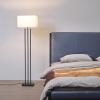 imageGLOBE Novogratz x SoHo 62quot Floor Lamp Matte Brass White Linen Shade67775Ricci