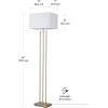 imageGLOBE Novogratz x SoHo 62quot Floor Lamp Matte Brass White Linen Shade67775SoHo