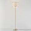 imageGlobe 61000150 60quot Floor Lamp Antique Brass Finish Beige Fabric Shade MidCentury Modern Standing Lamp E26 Base Sustainable Design for Living Rooms and BedroomsMatte Brass  Kinsley