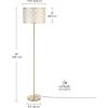 imageGlobe 61000150 60quot Floor Lamp Antique Brass Finish Beige Fabric Shade MidCentury Modern Standing Lamp E26 Base Sustainable Design for Living Rooms and BedroomsMatte Brass  Kinsley