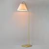 imageGlobe 61000150 60quot Floor Lamp Antique Brass Finish Beige Fabric Shade MidCentury Modern Standing Lamp E26 Base Sustainable Design for Living Rooms and BedroomsMatte Brass  OffWhite Fabric Shade