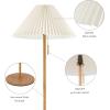 imageGlobe 61000150 60quot Floor Lamp Antique Brass Finish Beige Fabric Shade MidCentury Modern Standing Lamp E26 Base Sustainable Design for Living Rooms and BedroomsWood Toned