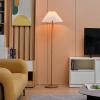 imageGlobe 61000150 60quot Floor Lamp Antique Brass Finish Beige Fabric Shade MidCentury Modern Standing Lamp E26 Base Sustainable Design for Living Rooms and BedroomsWood Toned