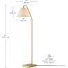 imageGlobe 61000150 60quot Floor Lamp Antique Brass Finish Beige Fabric Shade MidCentury Modern Standing Lamp E26 Base Sustainable Design for Living Rooms and BedroomsMatte Brass  OffWhite Fabric Shade