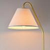 imageGlobe 61000150 60quot Floor Lamp Antique Brass Finish Beige Fabric Shade MidCentury Modern Standing Lamp E26 Base Sustainable Design for Living Rooms and BedroomsMatte Brass  OffWhite Fabric Shade