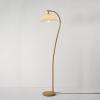 imageGlobe 61000150 60quot Floor Lamp Antique Brass Finish Beige Fabric Shade MidCentury Modern Standing Lamp E26 Base Sustainable Design for Living Rooms and BedroomsFaux Wood  white shade