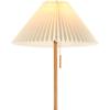 imageGlobe 61000150 60quot Floor Lamp Antique Brass Finish Beige Fabric Shade MidCentury Modern Standing Lamp E26 Base Sustainable Design for Living Rooms and BedroomsWood Toned
