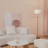imageGlobe 61000150 60quot Floor Lamp Antique Brass Finish Beige Fabric Shade MidCentury Modern Standing Lamp E26 Base Sustainable Design for Living Rooms and BedroomsMatte Brass  Kinsley