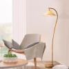 imageGlobe 61000150 60quot Floor Lamp Antique Brass Finish Beige Fabric Shade MidCentury Modern Standing Lamp E26 Base Sustainable Design for Living Rooms and BedroomsFaux Wood  white shade