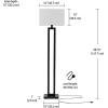 imageGlobe 61000150 60quot Floor Lamp Antique Brass Finish Beige Fabric Shade MidCentury Modern Standing Lamp E26 Base Sustainable Design for Living Rooms and BedroomsMatte Black  DAlessio