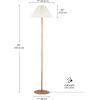 imageGlobe 61000150 60quot Floor Lamp Antique Brass Finish Beige Fabric Shade MidCentury Modern Standing Lamp E26 Base Sustainable Design for Living Rooms and BedroomsWood Toned