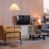 imageGlobe 61000150 60quot Floor Lamp Antique Brass Finish Beige Fabric Shade MidCentury Modern Standing Lamp E26 Base Sustainable Design for Living Rooms and BedroomsWood Toned