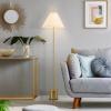 imageGlobe 61000150 60quot Floor Lamp Antique Brass Finish Beige Fabric Shade MidCentury Modern Standing Lamp E26 Base Sustainable Design for Living Rooms and BedroomsMatte Brass  Hayden