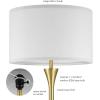 imageGlobe 61000150 60quot Floor Lamp Antique Brass Finish Beige Fabric Shade MidCentury Modern Standing Lamp E26 Base Sustainable Design for Living Rooms and BedroomsAntique Brass  Maclaine