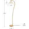 imageGlobe 61000150 60quot Floor Lamp Antique Brass Finish Beige Fabric Shade MidCentury Modern Standing Lamp E26 Base Sustainable Design for Living Rooms and BedroomsFaux Wood  white shade
