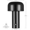 imageGlobe Electric 60000031 12quot 15W LED Integrated Outdoor Cordless Table Lamp Matte Black Frosted Diffuser USBC Charging Cable OnOff Touch Switch 3Step Dimmer Switch 120 LM 2700 Kelvin 80 CRIBlack  LED