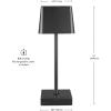 imageGlobe Electric 60000031 12quot 15W LED Integrated Outdoor Cordless Table Lamp Matte Black Frosted Diffuser USBC Charging Cable OnOff Touch Switch 3Step Dimmer Switch 120 LM 2700 Kelvin 80 CRIBlack   Solar