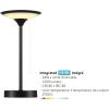 imageGlobe Electric 60000031 12quot 15W LED Integrated Outdoor Cordless Table Lamp Matte Black Frosted Diffuser USBC Charging Cable OnOff Touch Switch 3Step Dimmer Switch 120 LM 2700 Kelvin 80 CRIBlack