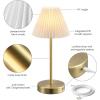 imageGlobe Electric 60000031 12quot 15W LED Integrated Outdoor Cordless Table Lamp Matte Black Frosted Diffuser USBC Charging Cable OnOff Touch Switch 3Step Dimmer Switch 120 LM 2700 Kelvin 80 CRIMatte Brass
