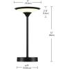 imageGlobe Electric 60000031 12quot 15W LED Integrated Outdoor Cordless Table Lamp Matte Black Frosted Diffuser USBC Charging Cable OnOff Touch Switch 3Step Dimmer Switch 120 LM 2700 Kelvin 80 CRIBlack