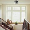 imageGlobe Electric 60616 2Light Flush Mount Ceiling Light Matte Brass Clear Glass Shade E26 Bulb Bedroom Lights for Ceiling Ceiling Light Fixture Light Fixtures Ceiling Mount Bulb Not IncludedDark Bronze  Brass