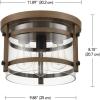 imageGlobe Electric 60616 2Light Flush Mount Ceiling Light Matte Brass Clear Glass Shade E26 Bulb Bedroom Lights for Ceiling Ceiling Light Fixture Light Fixtures Ceiling Mount Bulb Not IncludedFaux Wood