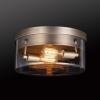 imageGlobe Electric 60616 2Light Flush Mount Ceiling Light Matte Brass Clear Glass Shade E26 Bulb Bedroom Lights for Ceiling Ceiling Light Fixture Light Fixtures Ceiling Mount Bulb Not IncludedMatte Brass