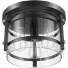 imageGlobe Electric 60616 2Light Flush Mount Ceiling Light Matte Brass Clear Glass Shade E26 Bulb Bedroom Lights for Ceiling Ceiling Light Fixture Light Fixtures Ceiling Mount Bulb Not IncludedDark Bronze  Brass
