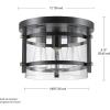 imageGlobe Electric 60616 2Light Flush Mount Ceiling Light Matte Brass Clear Glass Shade E26 Bulb Bedroom Lights for Ceiling Ceiling Light Fixture Light Fixtures Ceiling Mount Bulb Not IncludedDark Bronze  Brass