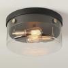 imageGlobe Electric 60616 2Light Flush Mount Ceiling Light Matte Brass Clear Glass Shade E26 Bulb Bedroom Lights for Ceiling Ceiling Light Fixture Light Fixtures Ceiling Mount Bulb Not IncludedMatte Black  Brass