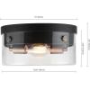 imageGlobe Electric 60616 2Light Flush Mount Ceiling Light Matte Brass Clear Glass Shade E26 Bulb Bedroom Lights for Ceiling Ceiling Light Fixture Light Fixtures Ceiling Mount Bulb Not IncludedMatte Black  Brass