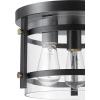 imageGlobe Electric 60616 2Light Flush Mount Ceiling Light Matte Brass Clear Glass Shade E26 Bulb Bedroom Lights for Ceiling Ceiling Light Fixture Light Fixtures Ceiling Mount Bulb Not IncludedDark Bronze  Brass