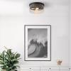imageGlobe Electric 60616 2Light Flush Mount Ceiling Light Matte Brass Clear Glass Shade E26 Bulb Bedroom Lights for Ceiling Ceiling Light Fixture Light Fixtures Ceiling Mount Bulb Not IncludedMatte Black  Brass