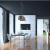 imageGlobe Electric 67348 Bari 1Light Pendant Black Matte Finish Brass Accents Half Opal Glass Shade Bulb Not Included