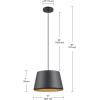imageGlobe Electric 67348 Bari 1Light Pendant Black Matte Finish Brass Accents Half Opal Glass Shade Bulb Not Included