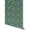 imageNovogratz x Tempaper Emerald Block Print Floral Removable Peel and Floral Stick Wallpaper 205 in X 165 ft Made in the USA