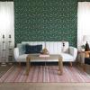 imageNovogratz x Tempaper Emerald Block Print Floral Removable Peel and Floral Stick Wallpaper 205 in X 165 ft Made in the USA
