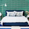 imageNovogratz x Tempaper Emerald Block Print Floral Removable Peel and Floral Stick Wallpaper 205 in X 165 ft Made in the USA