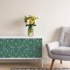 imageNovogratz x Tempaper Emerald Block Print Floral Removable Peel and Floral Stick Wallpaper 205 in X 165 ft Made in the USA
