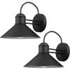 imageGLOBE Electric 44388 11quot OutdoorIndoor Wall Sconce Matte White Finish BarnyardStyle Shade Weather Resistant Modern Farmhouse Exterior LightBlack  Sebastien