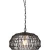 imageGLOBE Electric 44761 1Light Outdoor Plugin Pendant Light Plastic Rattan Shade Frosted Inner Shade Bronze Hanging Cord and Chain Kitchen Island Cafe Ceiling Hanging Light Bulb Not IncludedDiego Black