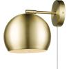 imageGLOBE Electric 51577 1Light Plugin or Hardwire Wall Sconce Matte Brass White Fabric Cord inLine OnOff Rocker Switch Kitchen Reading Essentials Bedroom Bedside Lamp LightingBrass  Willow
