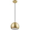 imageGLOBE Electric 60617 Maya 1Light Pendant Light Matte Brass Black Woven Fabric Hanging Cord Bulb Not Included