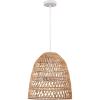 imageGLOBE Electric 61090 Rio 1Light Pendant Light Light Twine Shade White Socket White Cloth Hanging CordGalen
