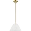 imageGLOBE Electric 61094 3Light Cascading Pendant Light Chrome Accents White ShadesMatte Brass