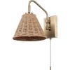 imageGLOBE Electric 65000052 Novogratz x 1Light Wall Sconce Matte Brass Finish Rattan Shade OnOff Pull Chain Switch Wall Lighting Kitchen Sconces Wall Lights for Living Room Home DcorEtienne