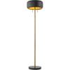 imageGLOBE Electric Novogratz x Harrington 65quot Floor Lamp 2Tone Faux Wood Base White Fabric Shade Socket Rotary Switch 67225Dark Gray