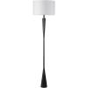 imageGLOBE Electric Novogratz x Harrington 65quot Floor Lamp 2Tone Faux Wood Base White Fabric Shade Socket Rotary Switch 67225Matte Black  White Shade